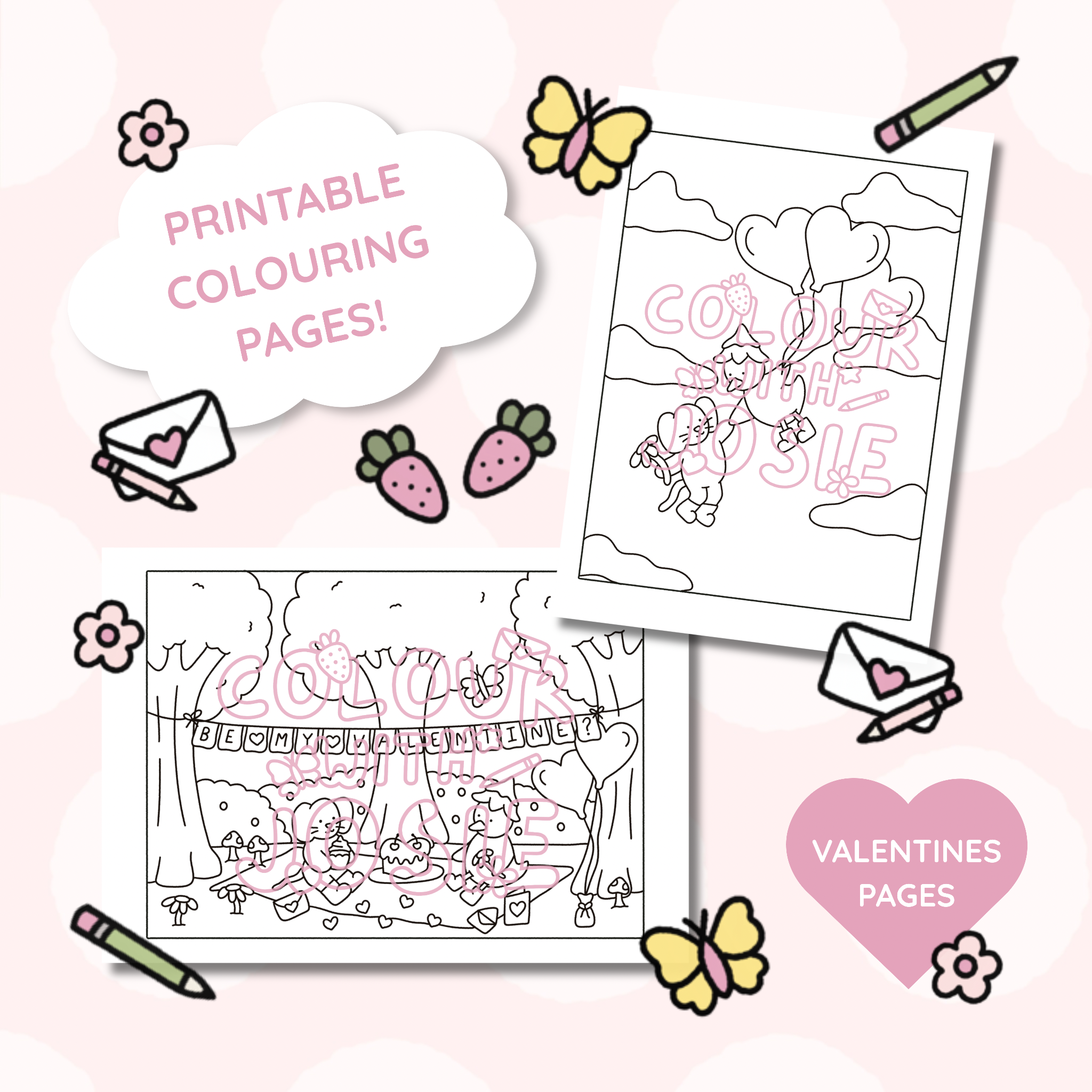 Digital Download • Valentine Colouring Pages